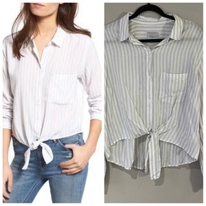 Rails val tie front dove  blouse sz large